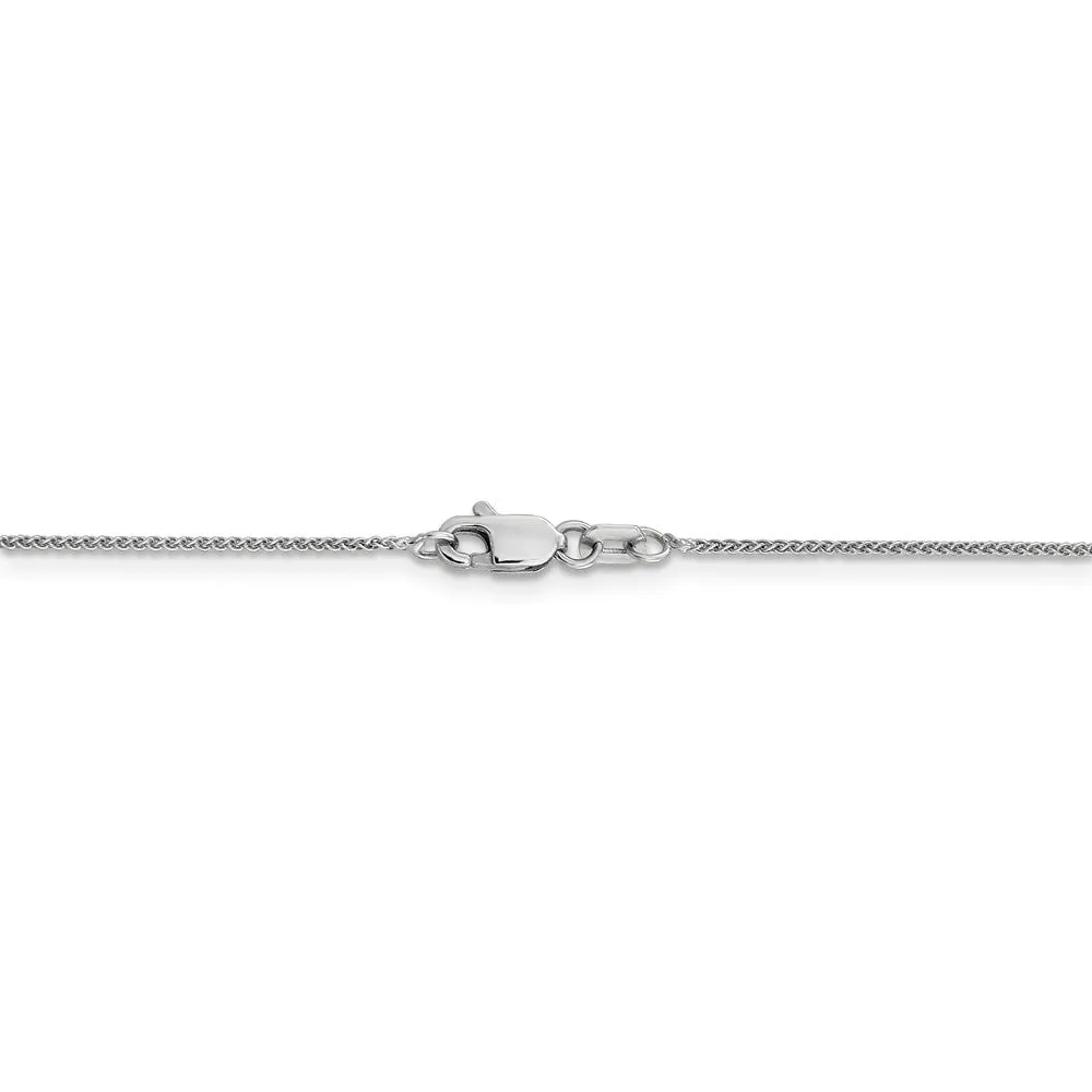 0.8mm 14k White Gold Solid Baby Wheat Chain Necklace