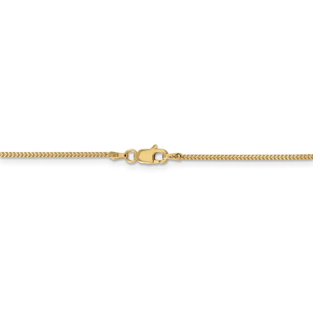 0.9mm, 14k Yellow Gold, Solid Franco Chain Necklace