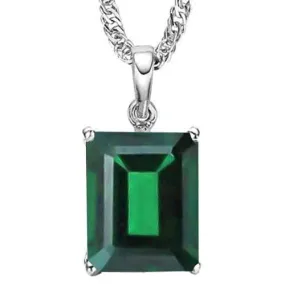 1/3 CT RUSSIAN EMERALD (VS) 10KT SOLID GOLD PENDANT