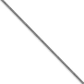 1.3mm, 14k White Gold, Solid Curb Chain Necklace