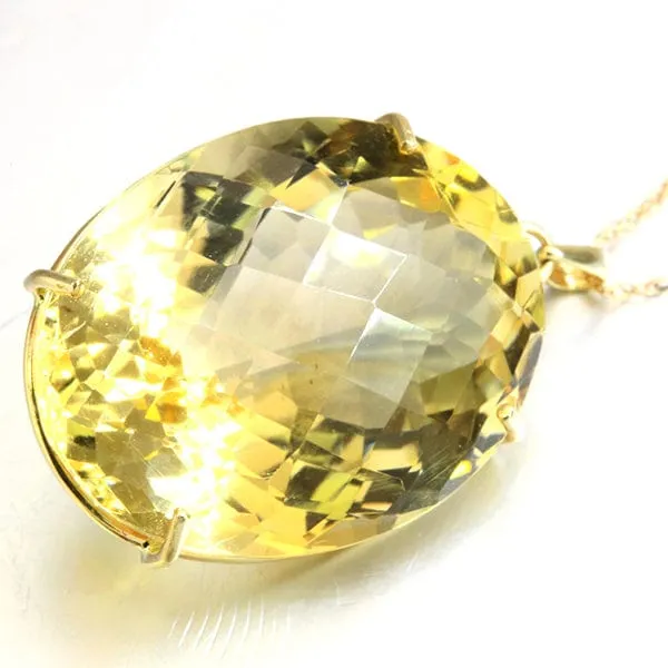 25.70 CT CITRINE 10KT SOLID GOLD PENDANT