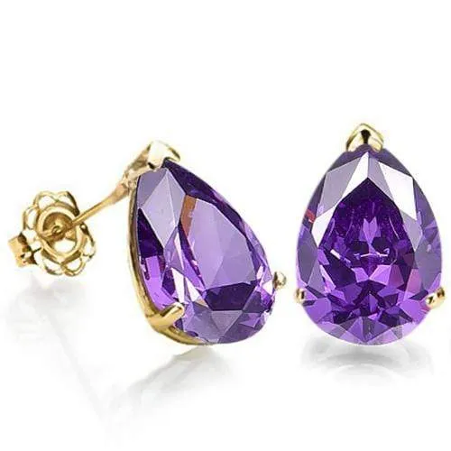 3/4 CT AMETHYST 10KT SOLID GOLD EARRINGS STUD