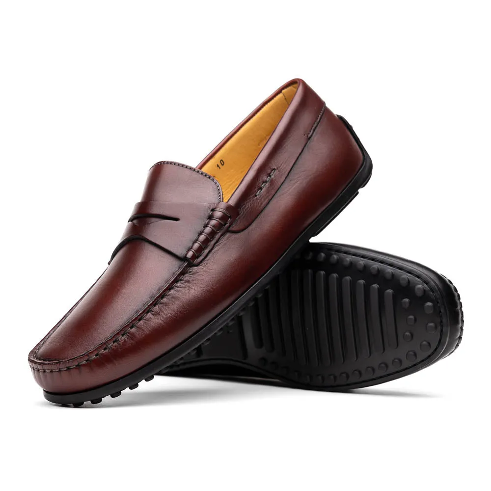 35-100-BRG MONZA Italian Calfskin Driver, Burgundy