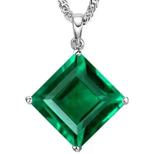 3.67 CT RUSSIAN EMERALD (VS) 10KT SOLID GOLD PENDANT