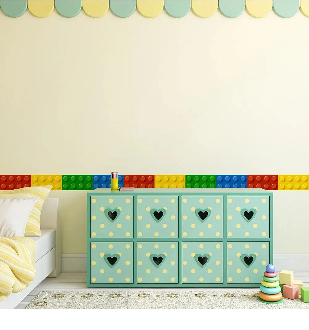 3D Blocks Wallpaper Vinyl Kids Room Decor