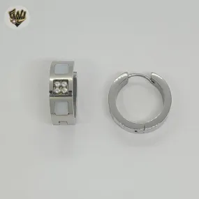 (4-2234) Stainless Steel - Zircon Hoops.