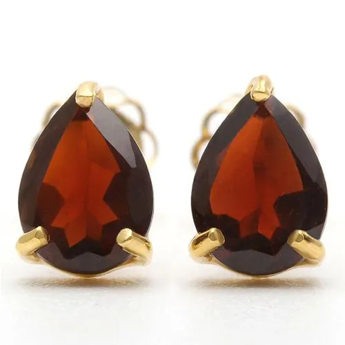 4/5 CT GARNET 10KT SOLID GOLD EARRINGS STUD