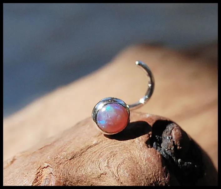 4mm Pink Opal Nose Stud