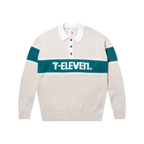 7-Eleven® Knitted Long Sleeve Polo