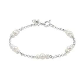 925 Silver Pearl Bracelet - June Birthstone Gift for Her