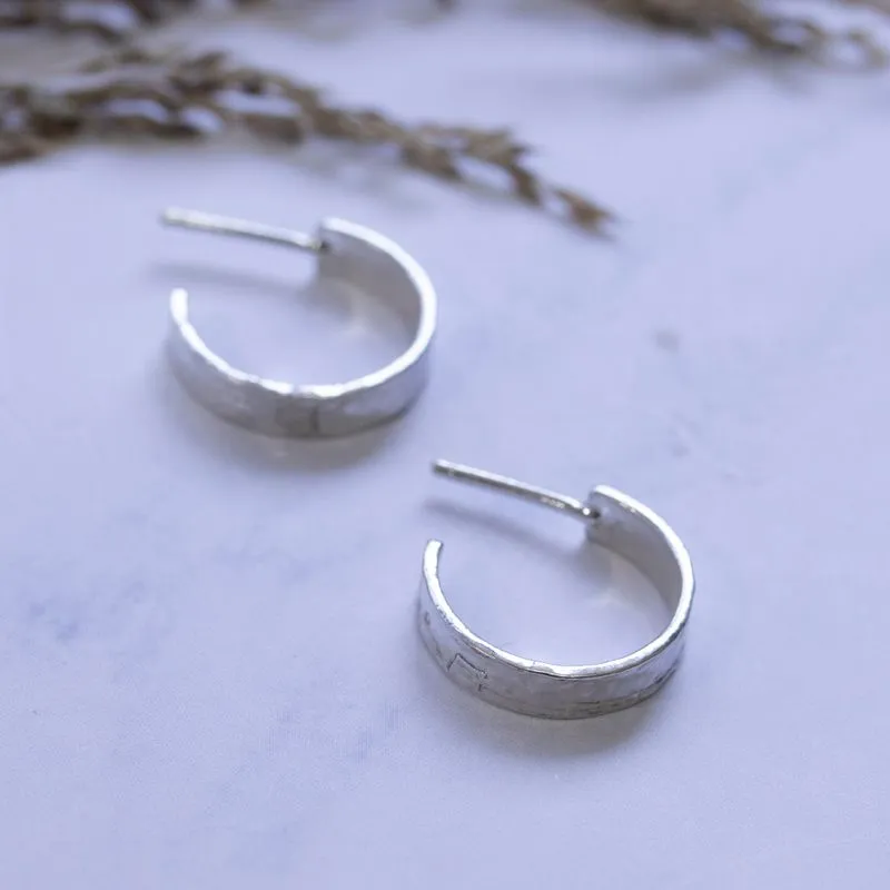 925 Silver Small Slide Thin Stud Earrings