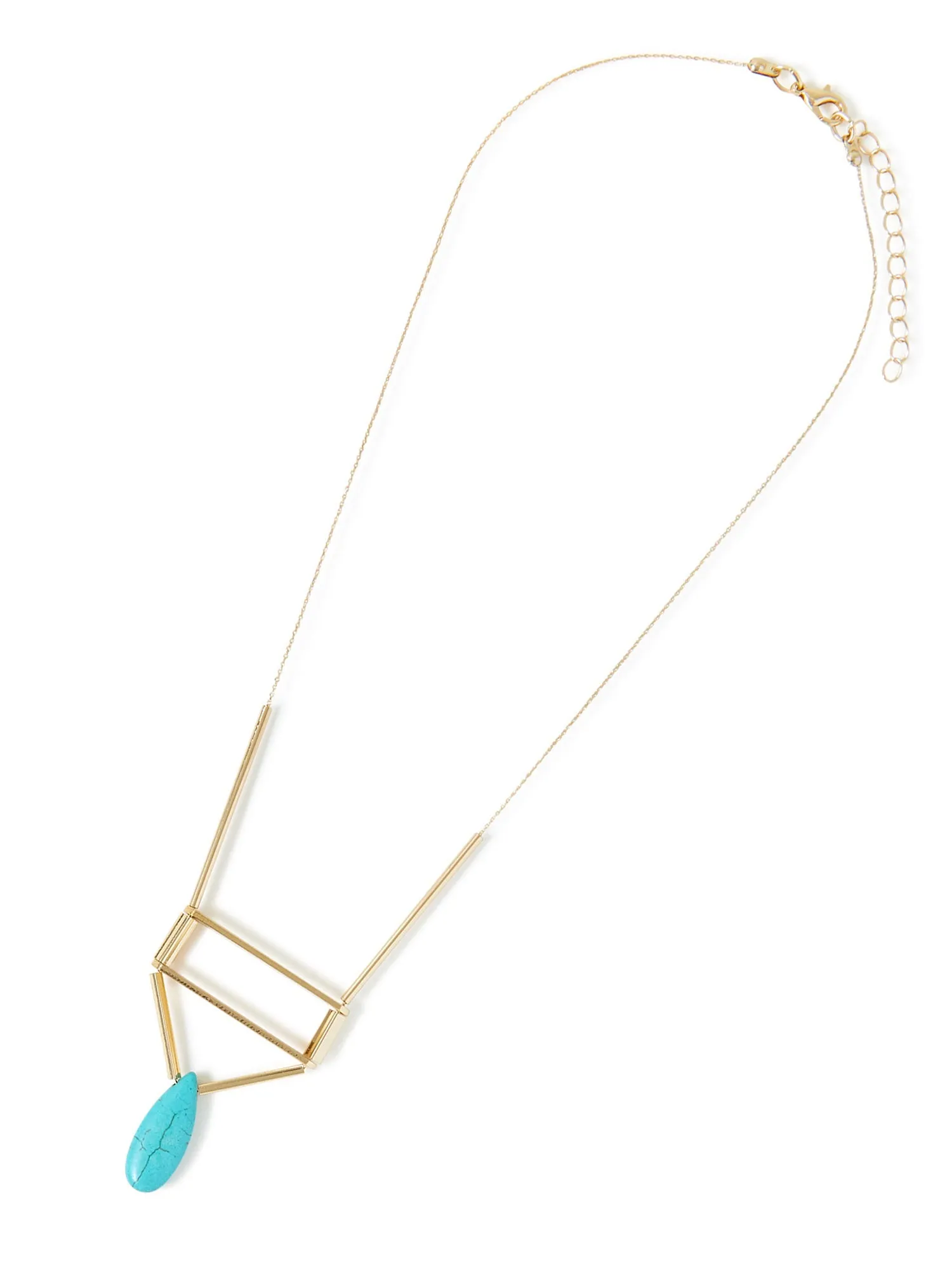 Accessorize London Women's Long Semi-Precious Turquoise Pendant Necklace