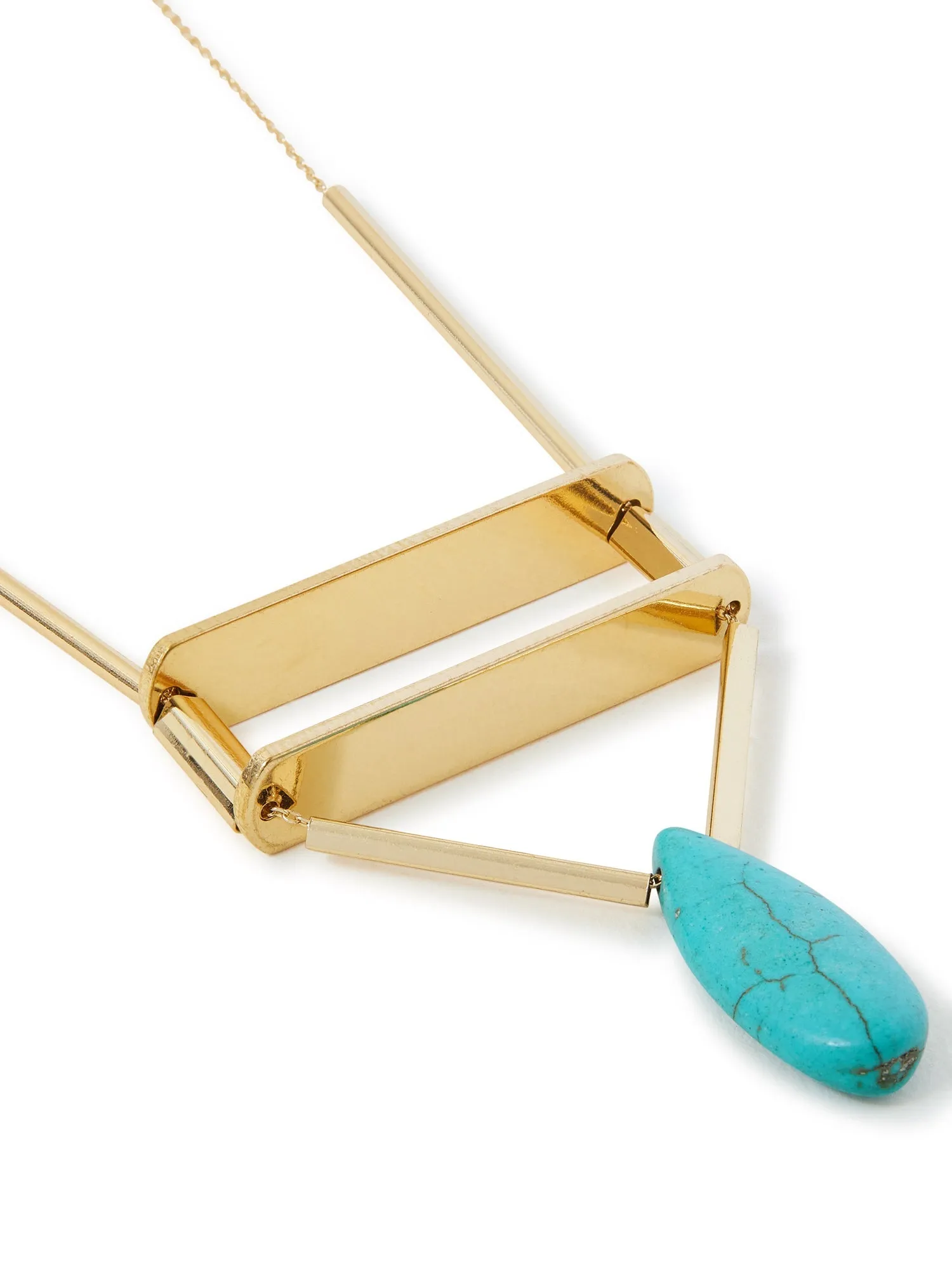 Accessorize London Women's Long Semi-Precious Turquoise Pendant Necklace