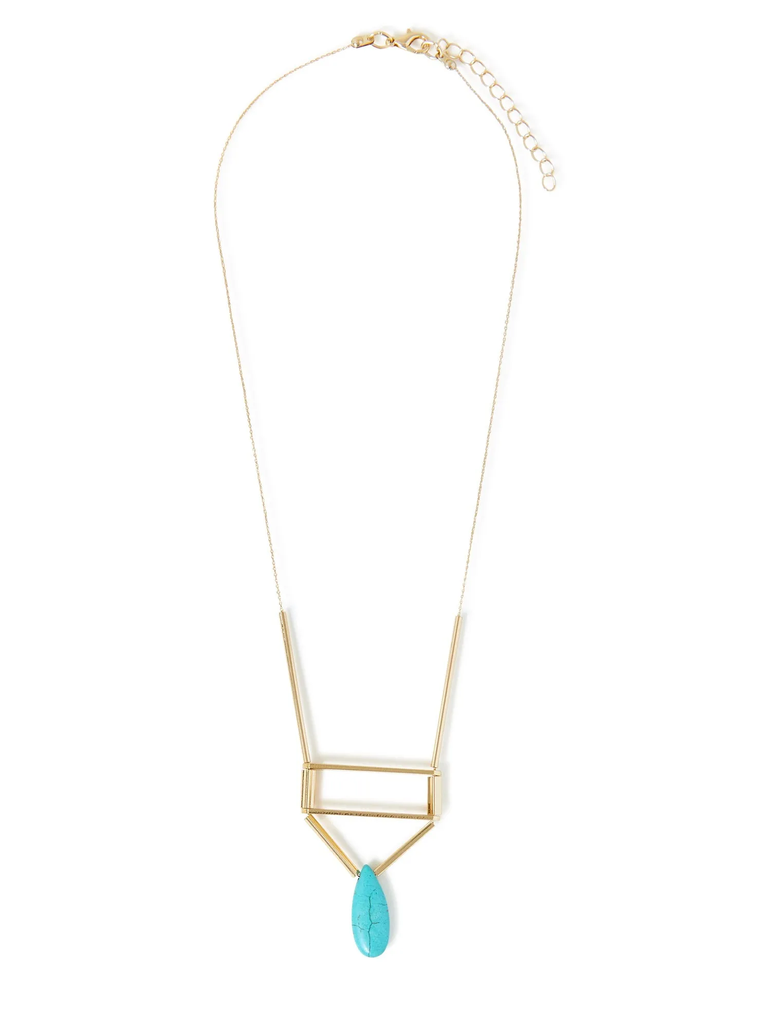 Accessorize London Women's Long Semi-Precious Turquoise Pendant Necklace