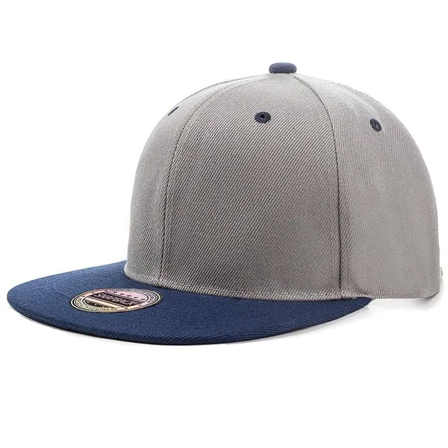 Acrylic Plain Snapback Hip Hop Baseball Flat Cap