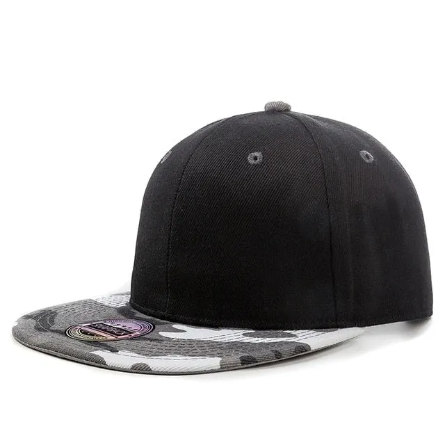 Acrylic Plain Snapback Hip Hop Baseball Flat Cap