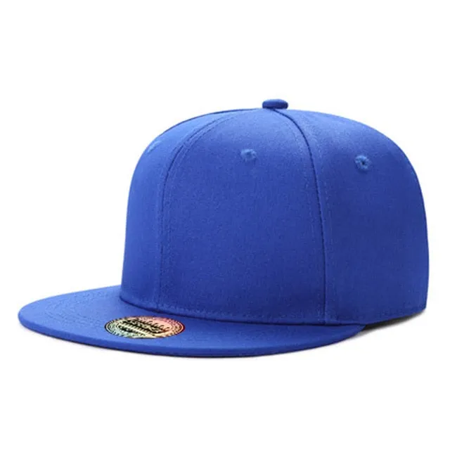 Acrylic Plain Snapback Hip Hop Baseball Flat Cap