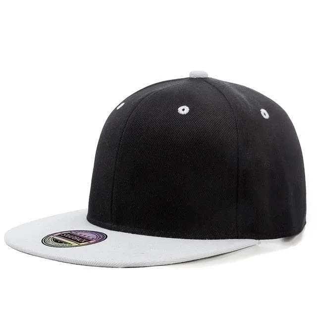 Acrylic Plain Snapback Hip Hop Baseball Flat Cap