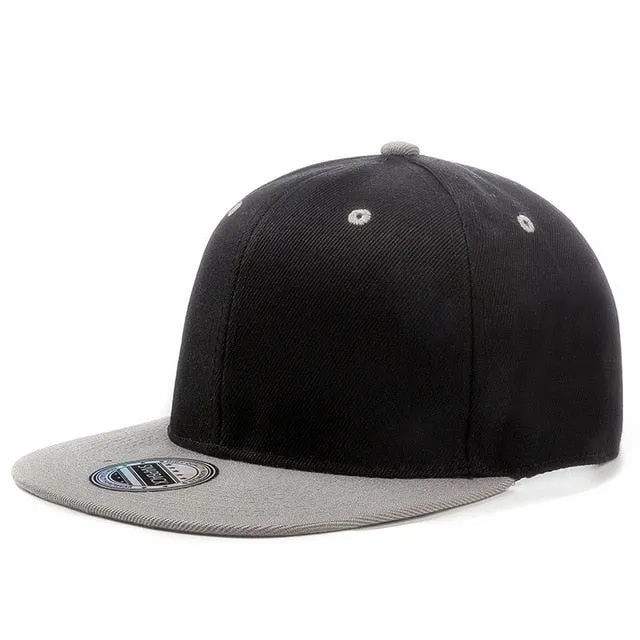 Acrylic Plain Snapback Hip Hop Baseball Flat Cap