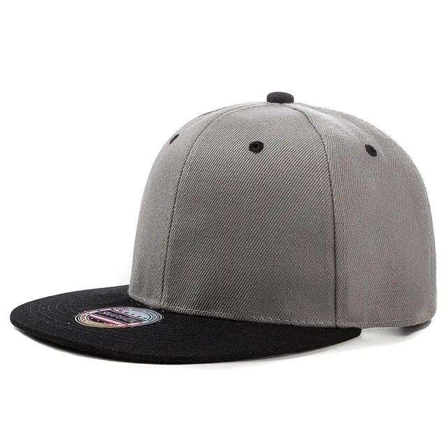 Acrylic Plain Snapback Hip Hop Baseball Flat Cap