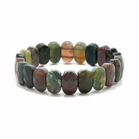 Agate 14mm Bead Gemstone Elastic Bracelet