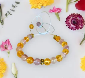 Amethyst & Citrine Beaded Bracelet