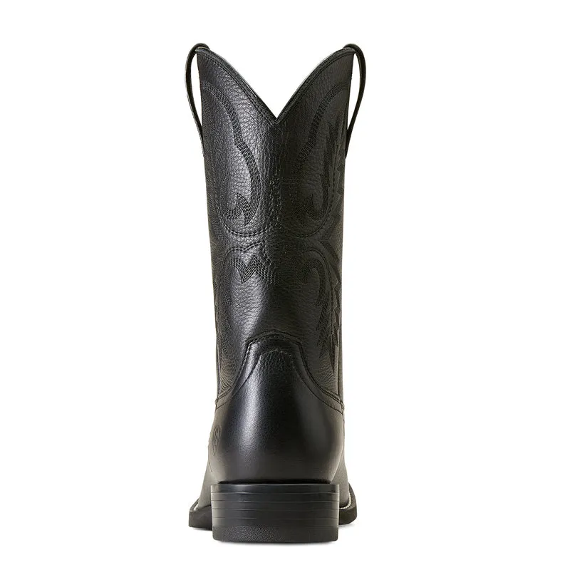 'Ariat' Men's 10 Sport Stratten Western Round Toe - Black Deertan