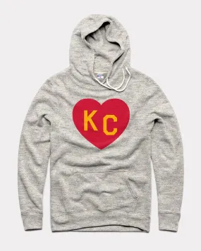 Athletic Grey & Red KC Heart Hoodie