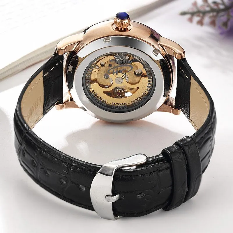 Automatic Mechanical Skeleton Watches with Luxury Diamonds for Women