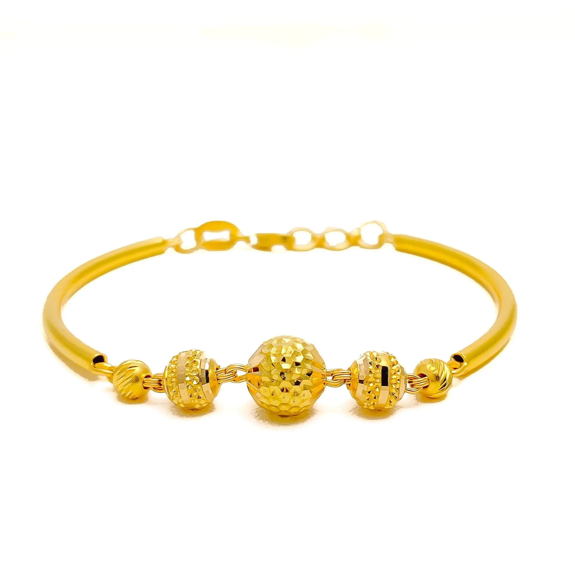 Beautiful Multi-Bead 22k Gold Flexi Bangle Bracelet