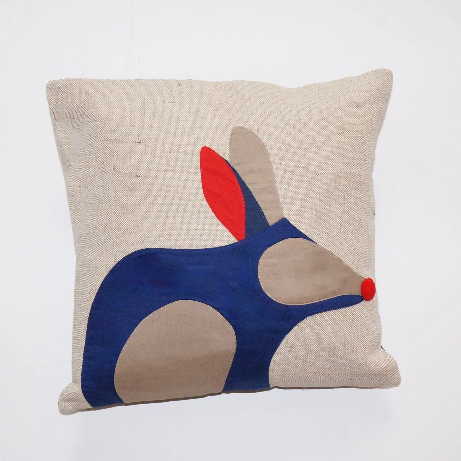 Bilby Cushion in Navy Blue and Red