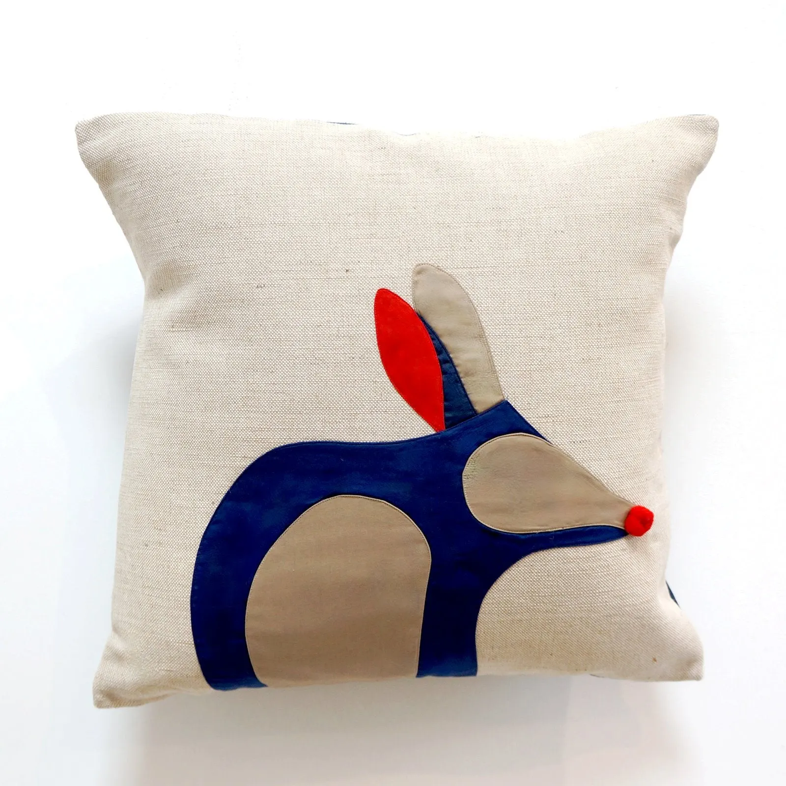 Bilby Cushion in Navy Blue and Red