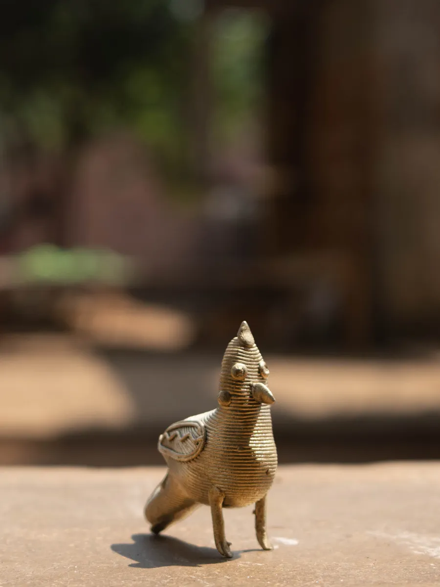 Bird in Dhokra handicraft by Kunal Rana