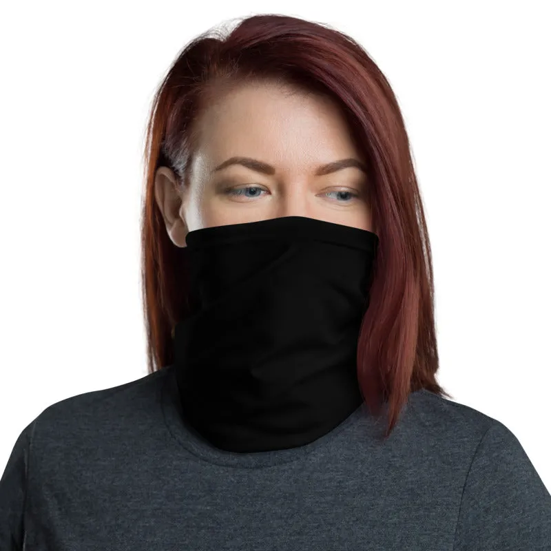 Black Face Mask Shield, Reusable Washable Neck Face Warmer Bandana -Made in USA/EU