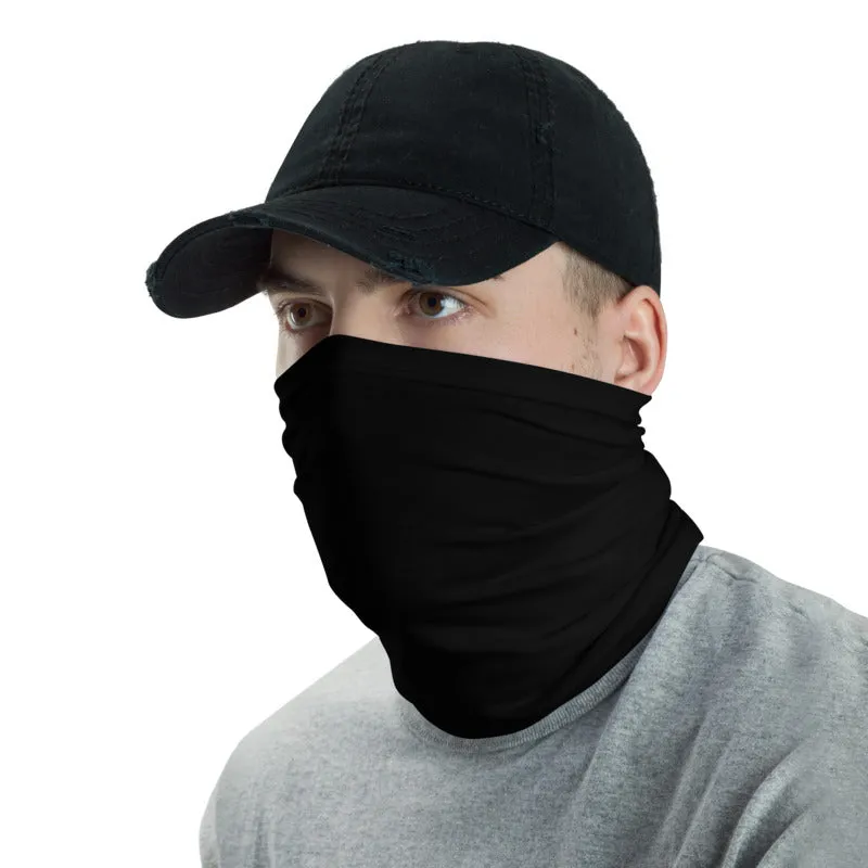 Black Face Mask Shield, Reusable Washable Neck Face Warmer Bandana -Made in USA/EU