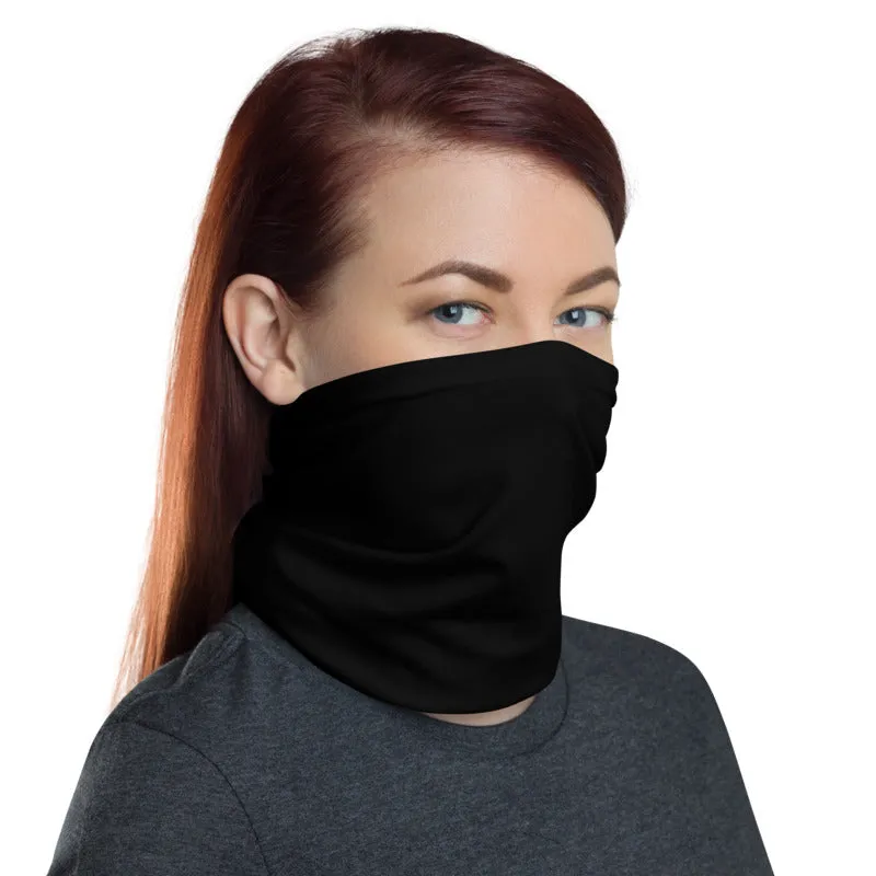 Black Face Mask Shield, Reusable Washable Neck Face Warmer Bandana -Made in USA/EU