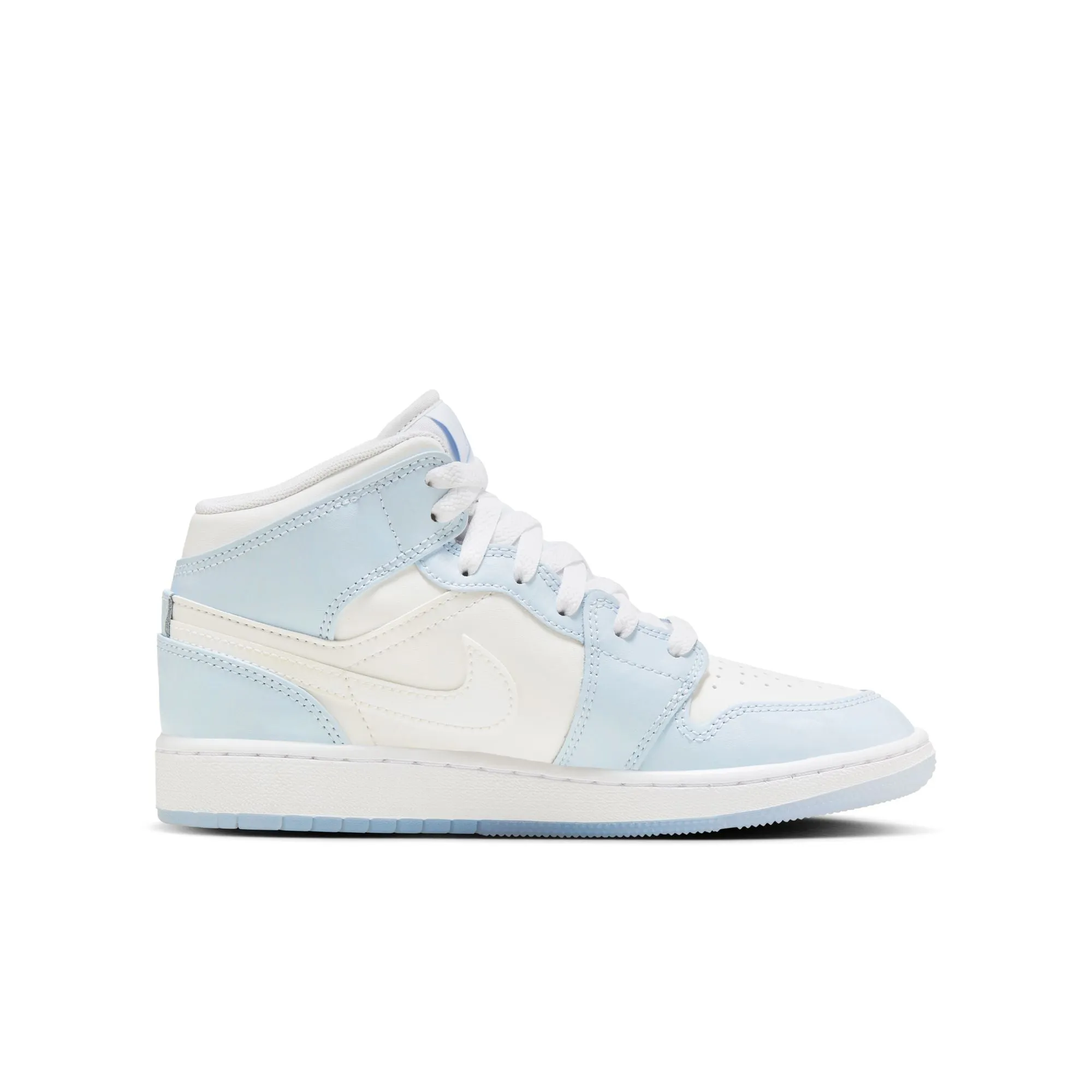 Boys Grade School Air Jordan 1 Mid SE/Ice Blue-Summit White-White FQ9117-400