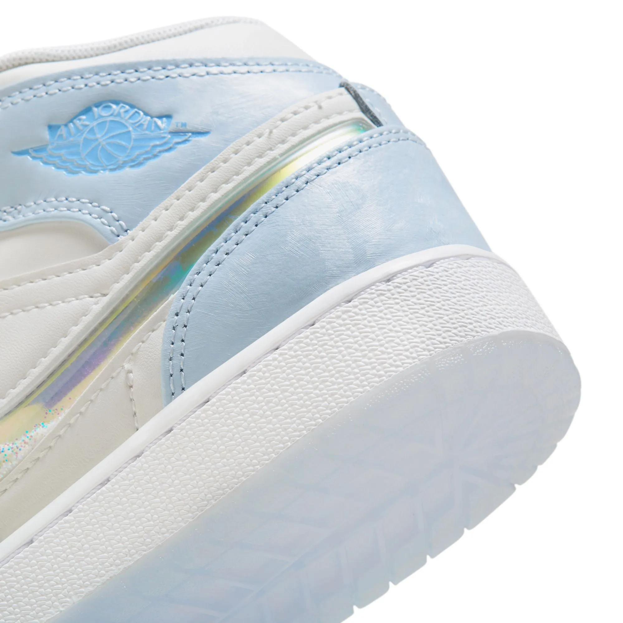 Boys Grade School Air Jordan 1 Mid SE/Ice Blue-Summit White-White FQ9117-400