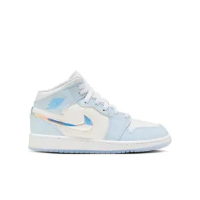 Boys Grade School Air Jordan 1 Mid SE/Ice Blue-Summit White-White FQ9117-400