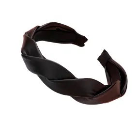 Braided Solid Faux Leather Headband