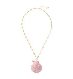 Brinker   Eliza On Holiday Pink Shell Necklace