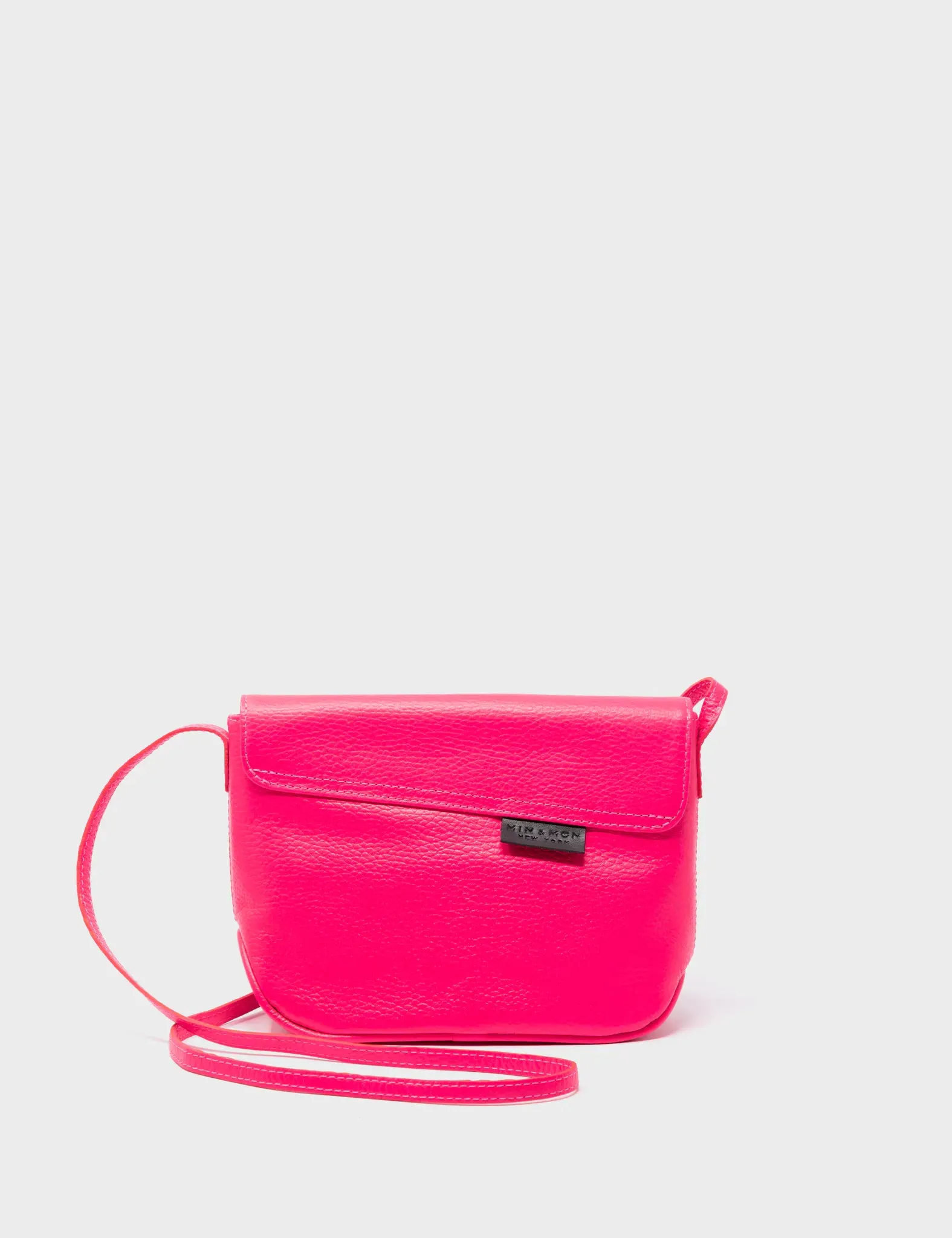 Bruno Mini Crossbody Neon Pink Leather Bag - All Over Eyes Embroidery