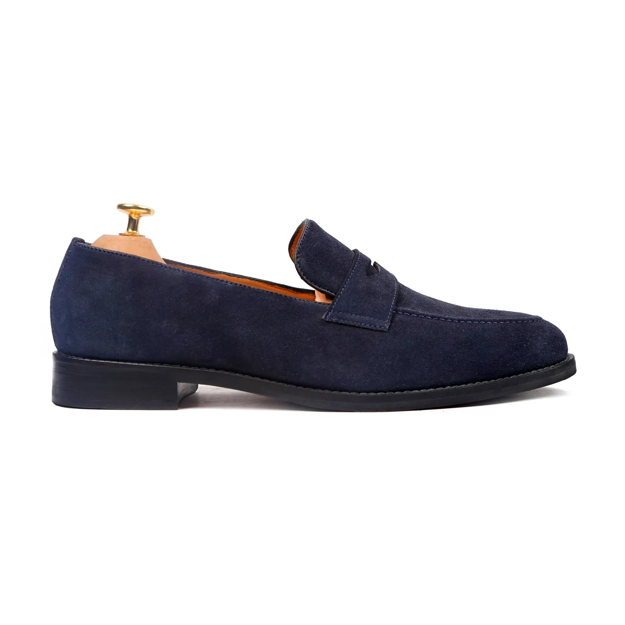 Buenos - Men's Navy Blue Kid Suede Loafer