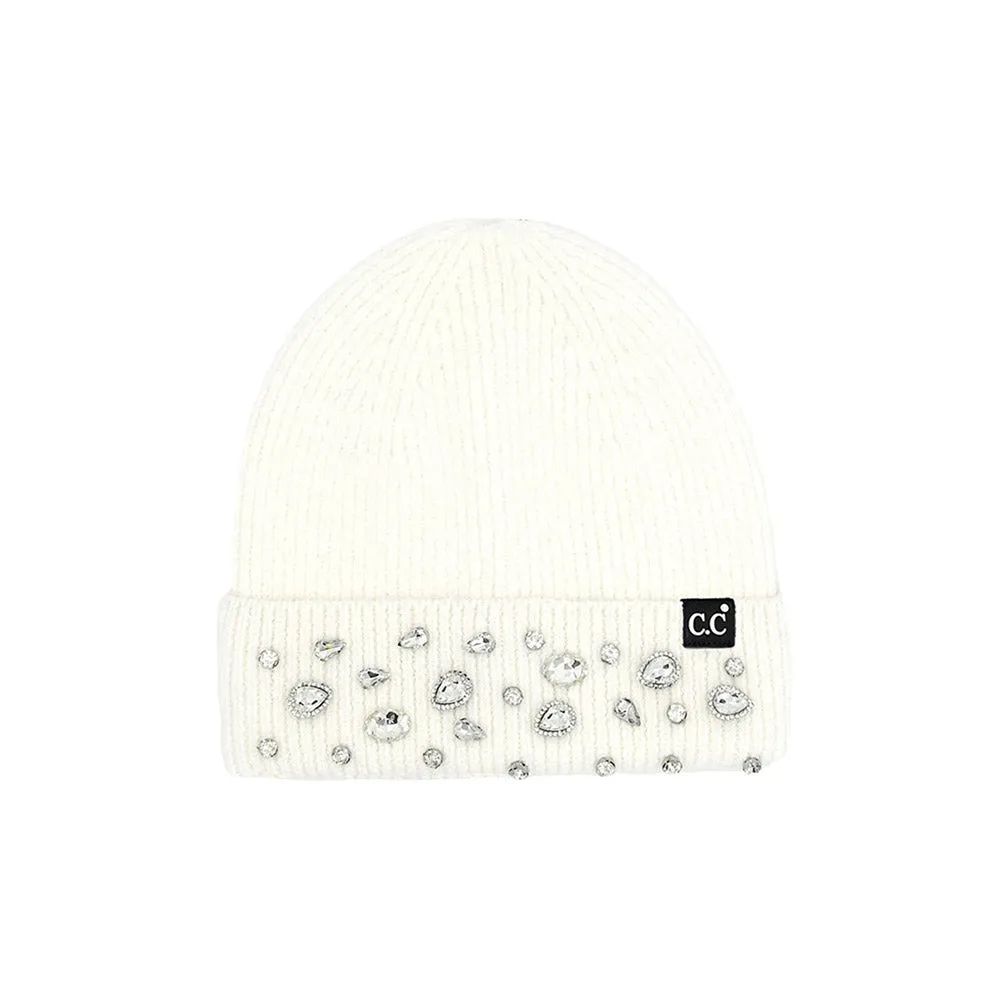 C.C Rhinestone Charm Beanie