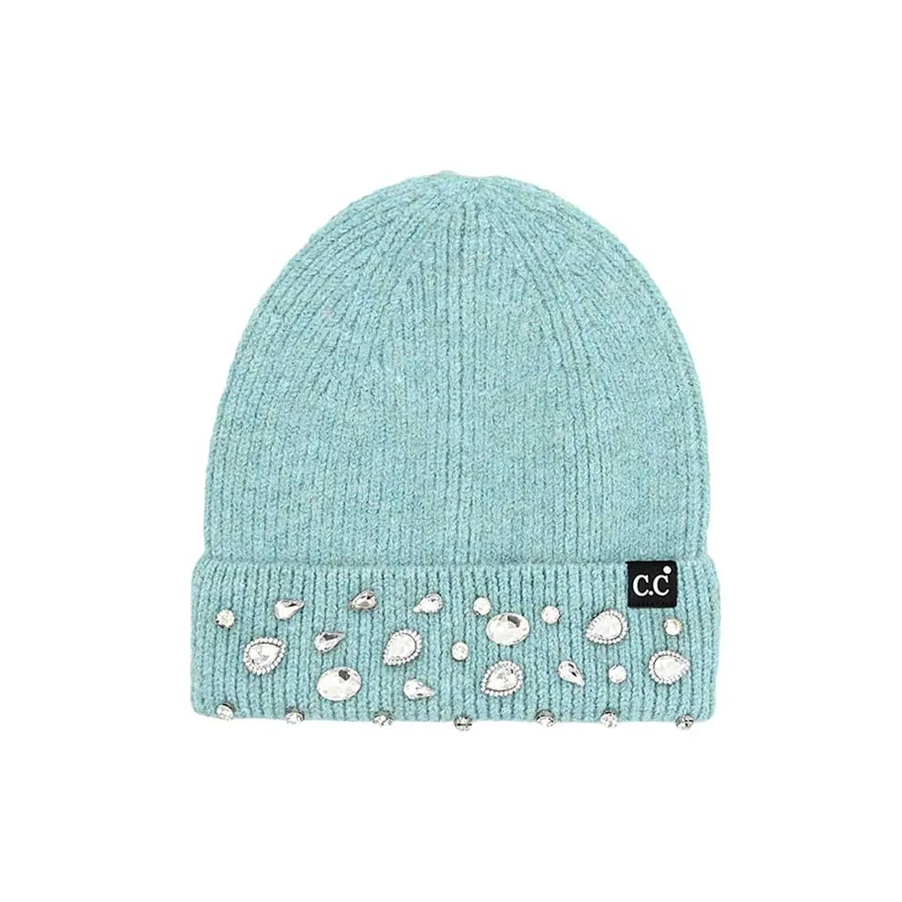 C.C Rhinestone Charm Beanie