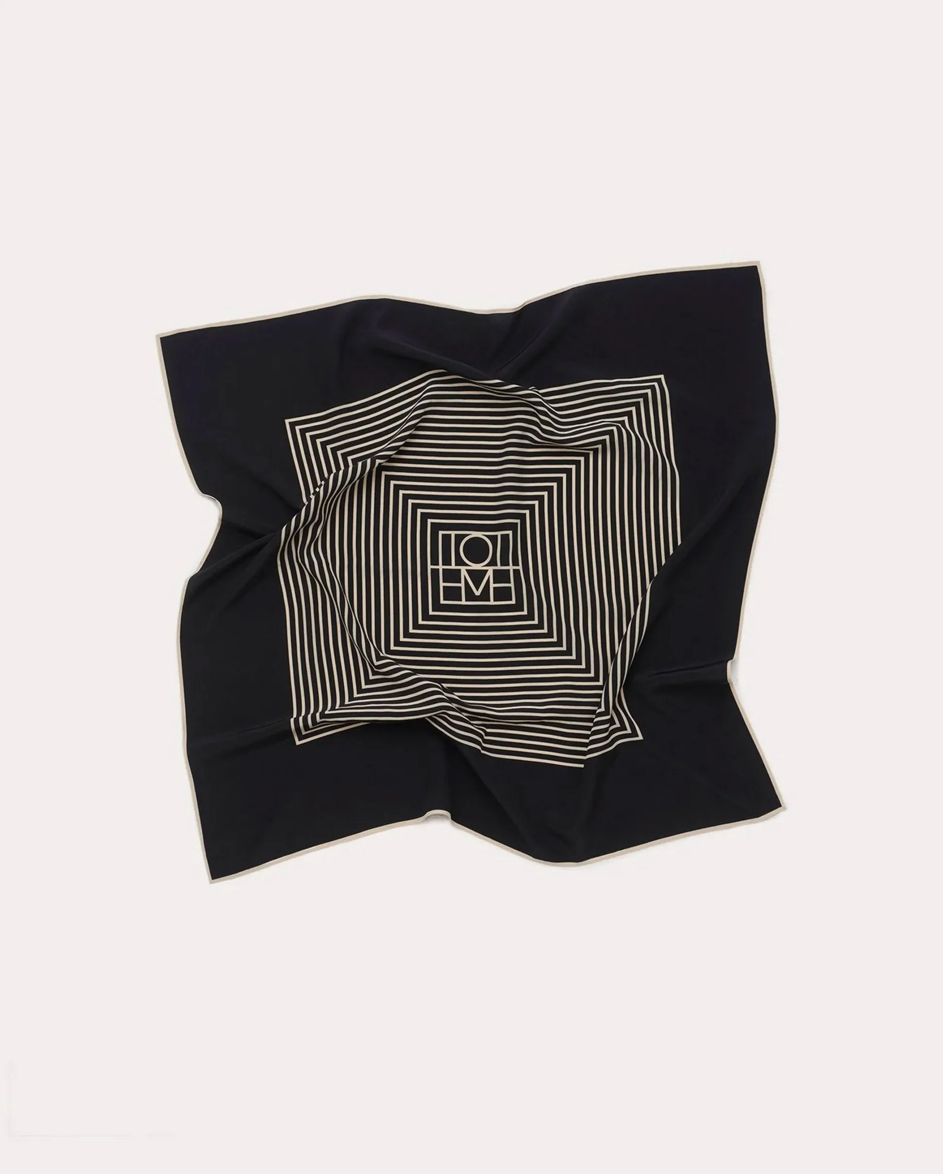 CENTERED MONOGRAM SILK SCARF / BLACK MONOGRAM