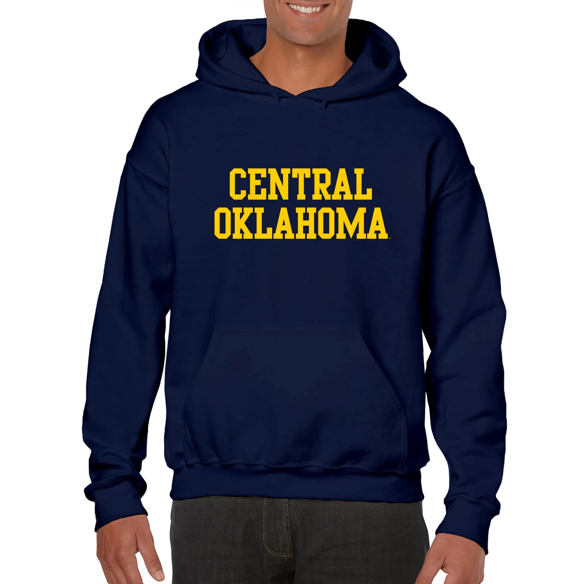 Central Oklahoma University Bronchos Basic Block Heavy Blend Hoodie - Navy