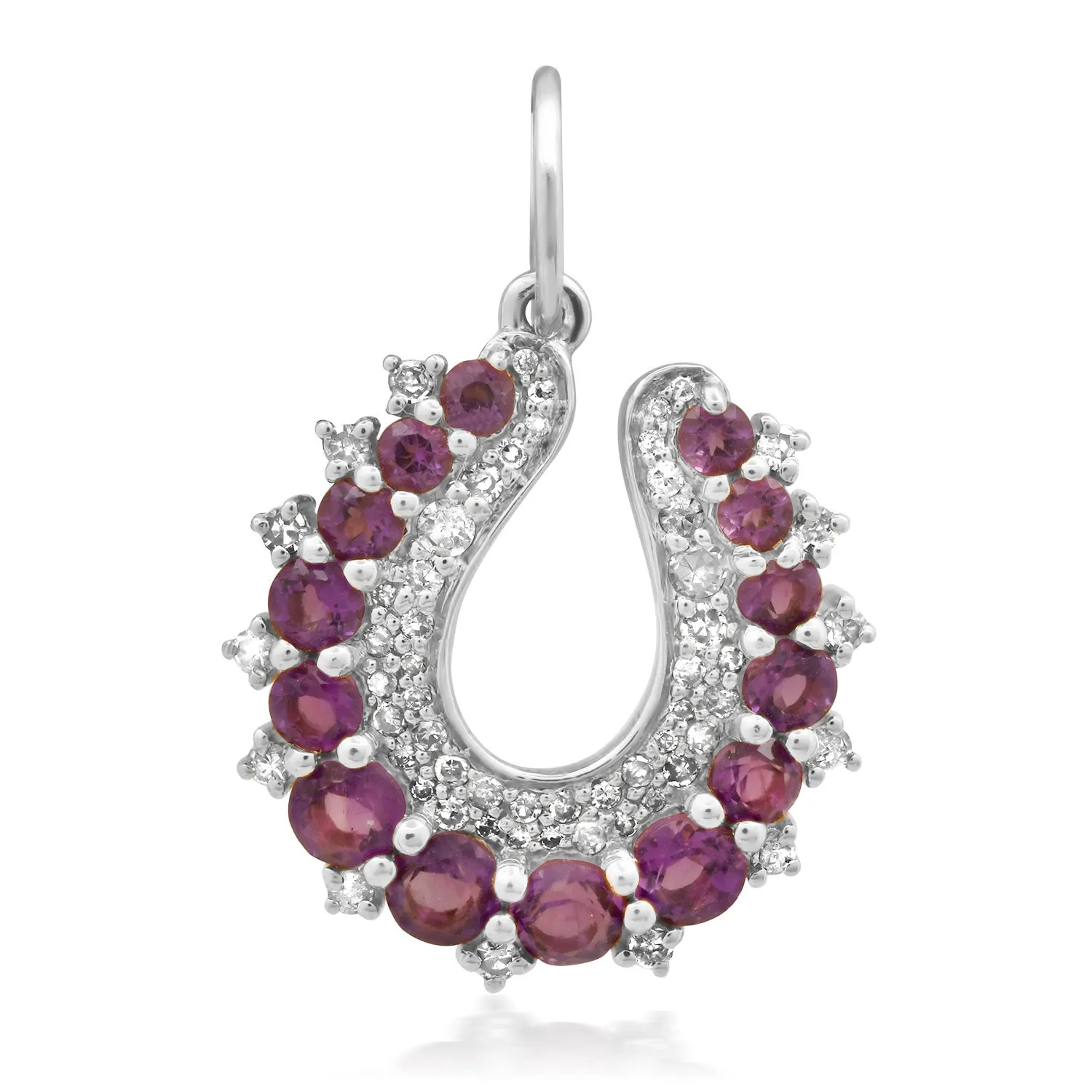 Chubby Diamond & Gemstone Horseshoe Charm