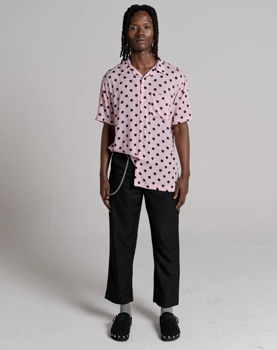 CIRCLE UNISEX POLKA DOT PRINT SHIRT | PINK