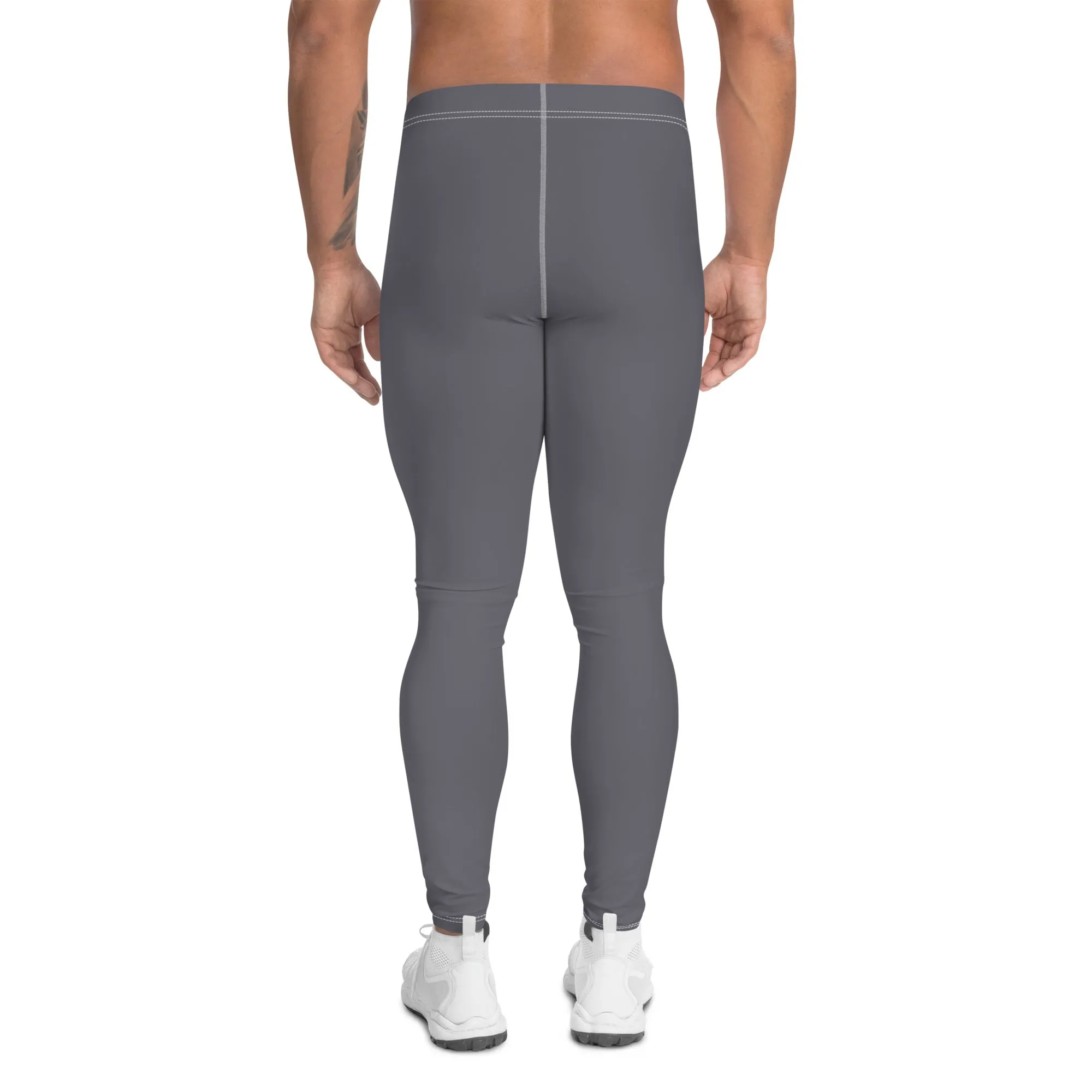 City Comfort: Men's Solid Color Athletic Leggings - Charcoal